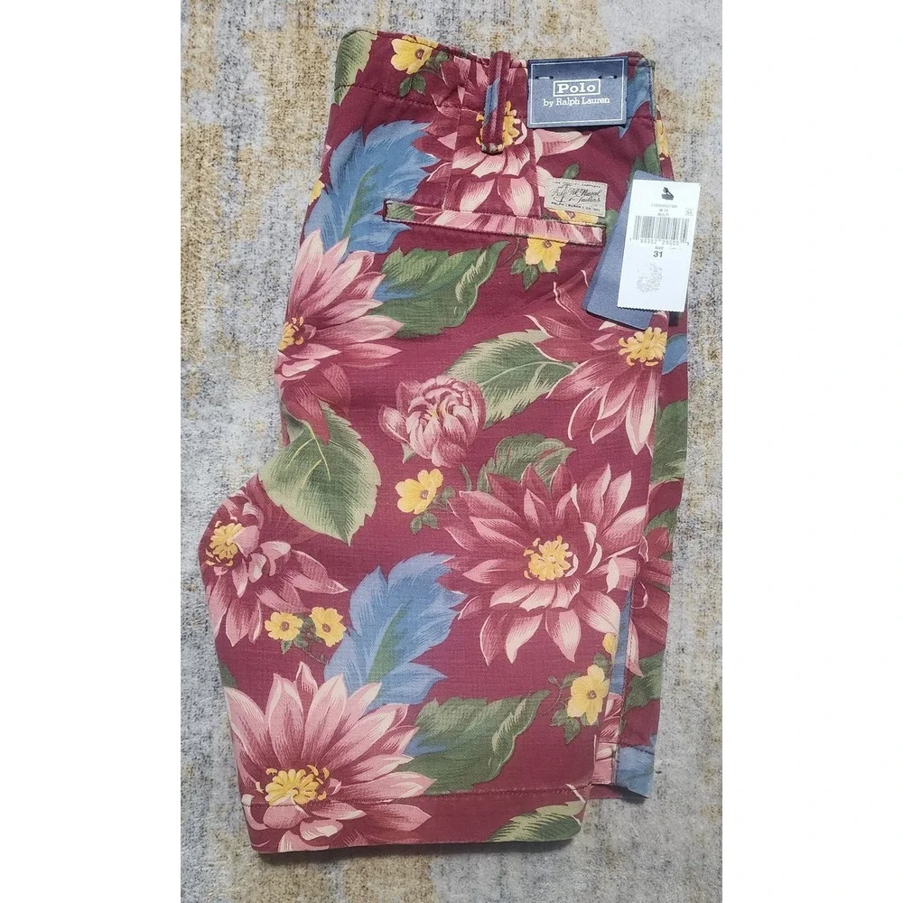 $148 NWT Polo Ralph Lauren Men's 9-Inch Classic Fit Floral Twill Shorts Size 31